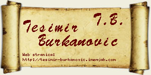 Tešimir Burkanović vizit kartica
